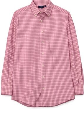 Men's Pink Check Button-Up Shirt